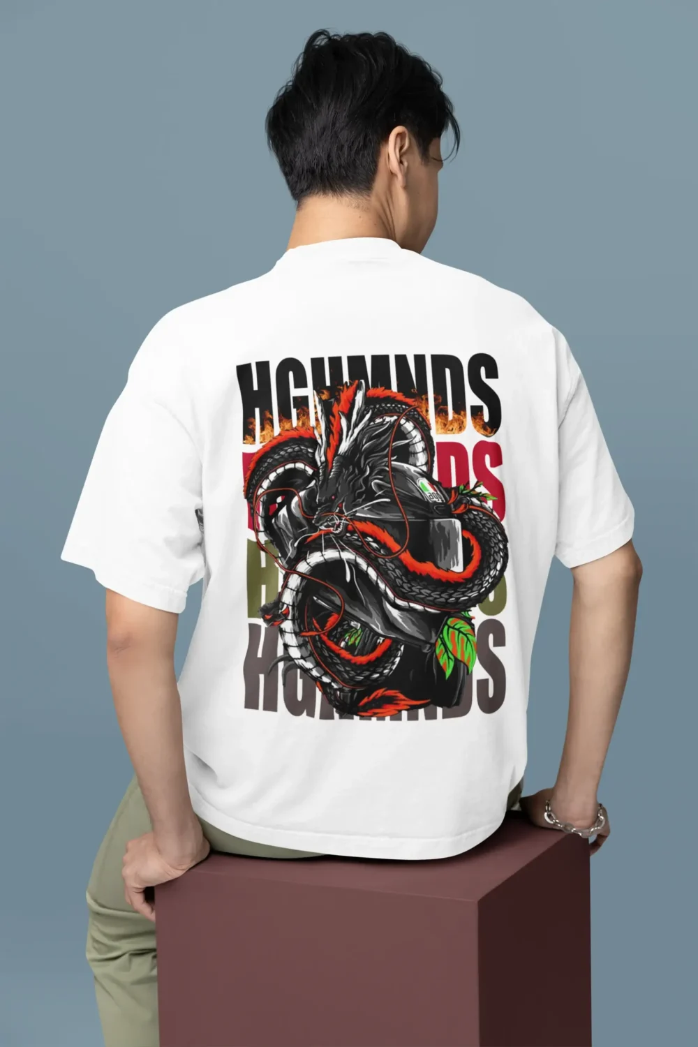 HGHMNDS : Anime Oversized Printed T - Shirt